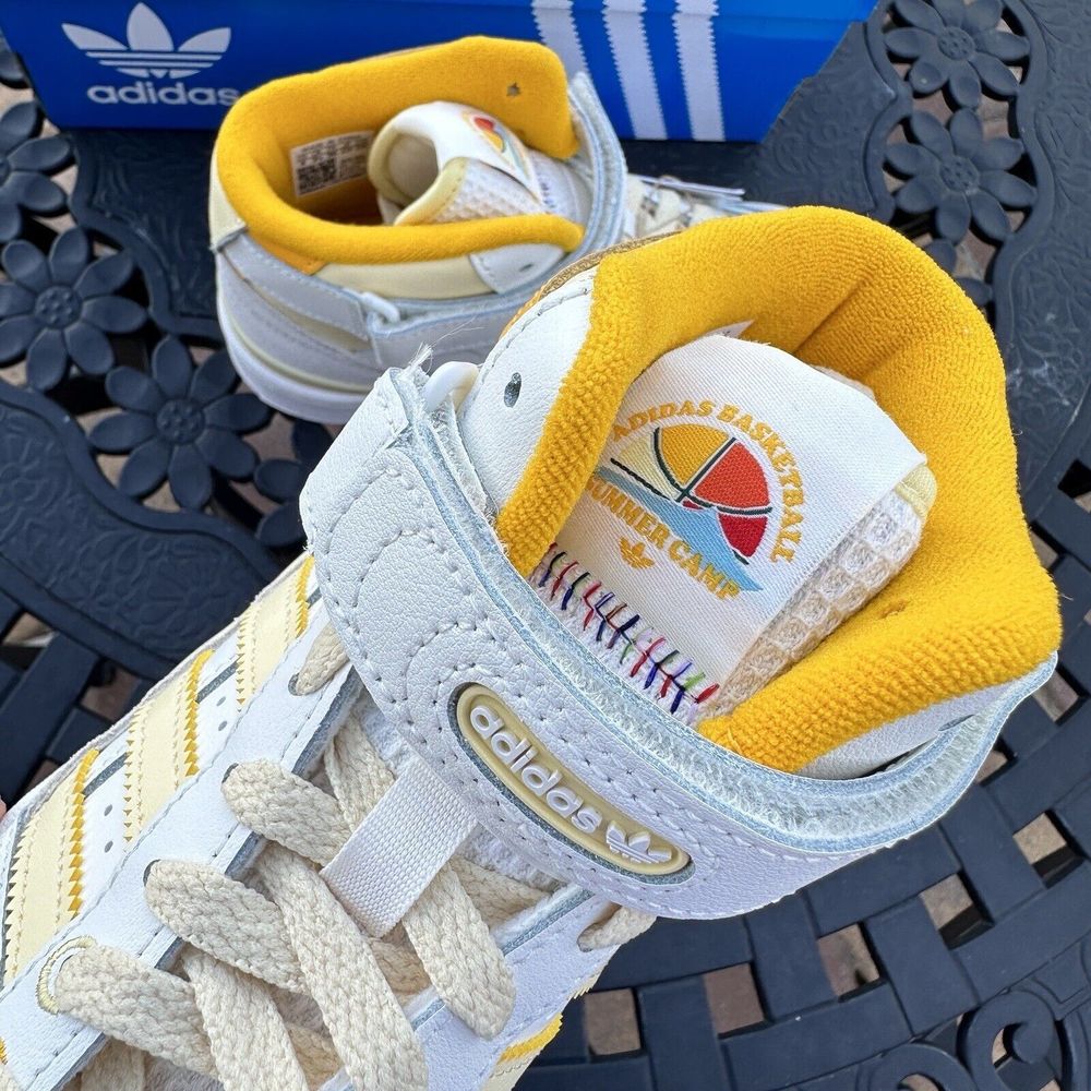 adidas Kids High-Top Sneakers in White and Yellow - Picture 9 of 16